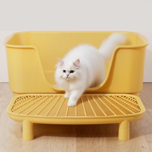 Double layer cat litter control mat with detachable legs and large litter filtering mesh platform for cleaner floors and pet supplies wholesale