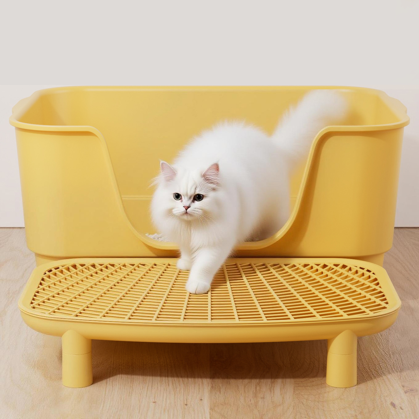 Double layer cat litter control mat with detachable legs and large litter filtering mesh platform for cleaner floors and pet supplies wholesale