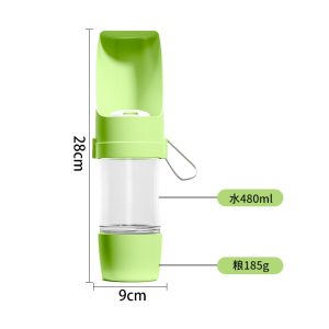 Portable Pet Water Bottle with Food Container for Dogs and Cats Leak Proof Travel Feeder