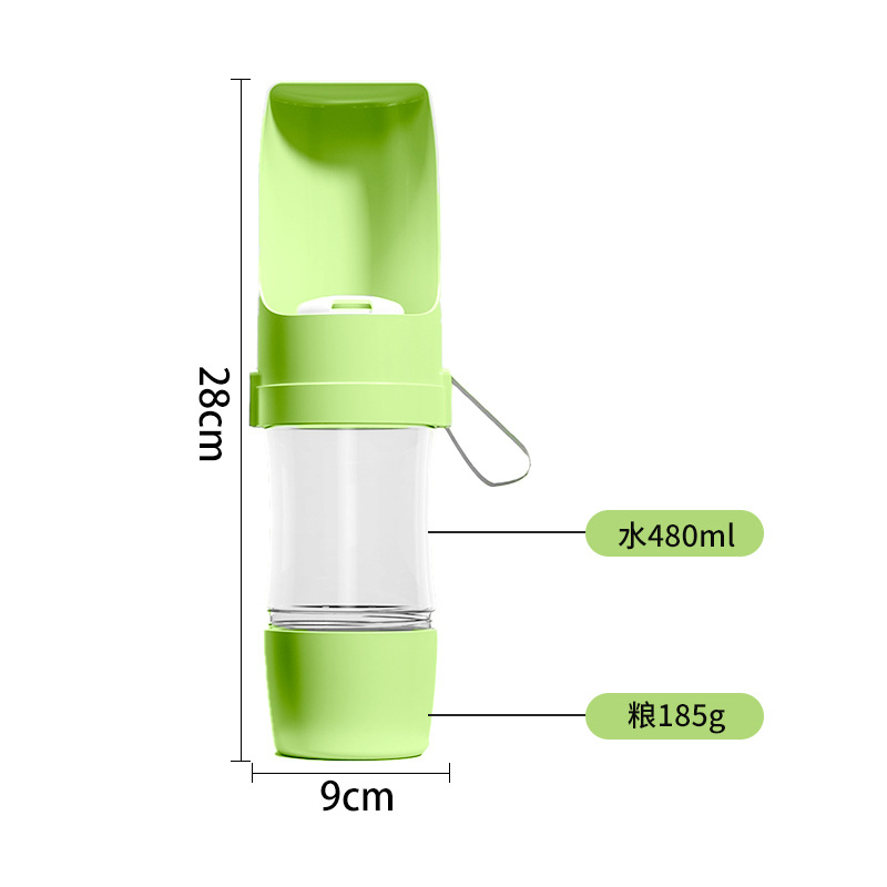 Portable Pet Water Bottle with Food Container for Dogs and Cats Leak Proof Travel Feeder