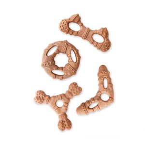 wholesale wooden dog chew toy made with wood fiber and PP resin for dental cleaning