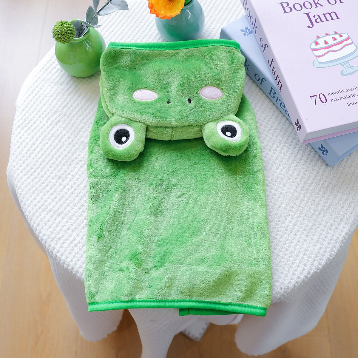 Cute Cartoon Pet Bath Robe, Hooded Dog Cat Towel, Frog Chicken Design, for Small Medium Dog Cat - Image 2