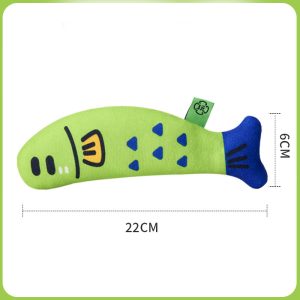 Bulk Wholesale Mint Fish Cat Toy, Plush Fish Toy 26x10cm