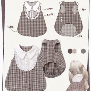 custom dog cat dress artwork design plaid dress