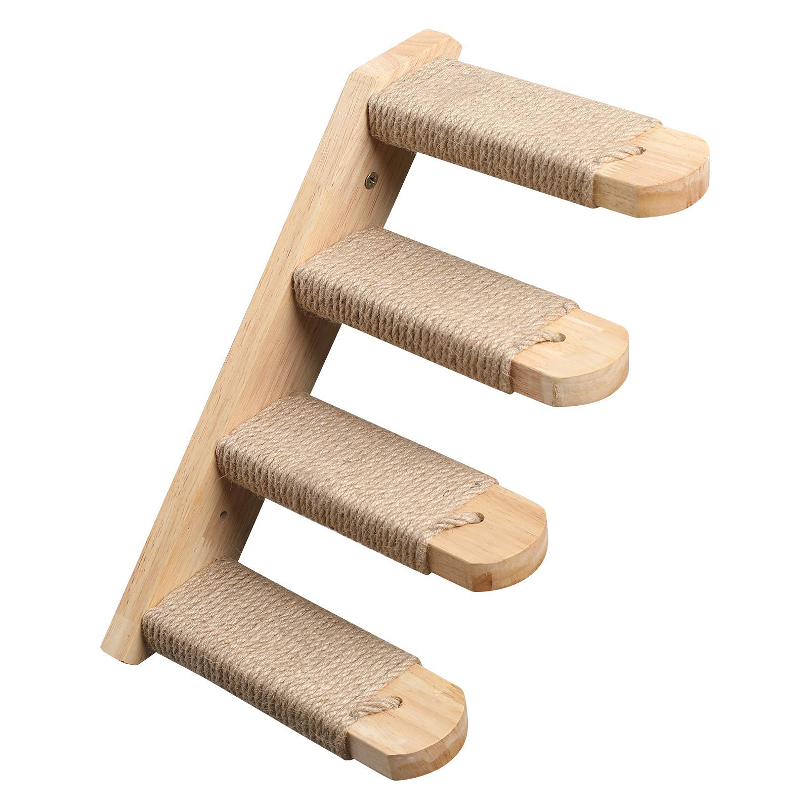 Wood Cat Climbing Shelf Wall Mounted 4 Stairs Steps